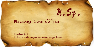 Micsey Szeréna névjegykártya